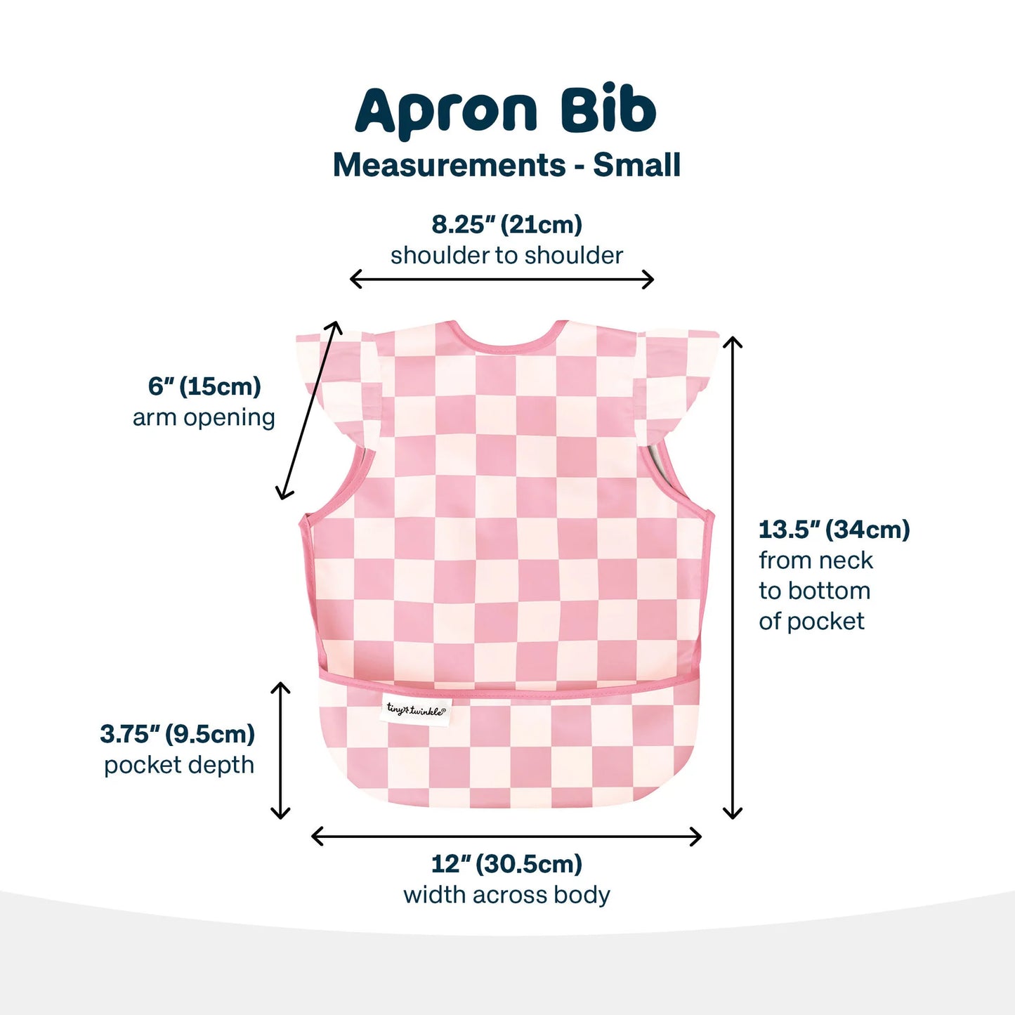 Apron Bib - Pink Checkers (6-24 Months)