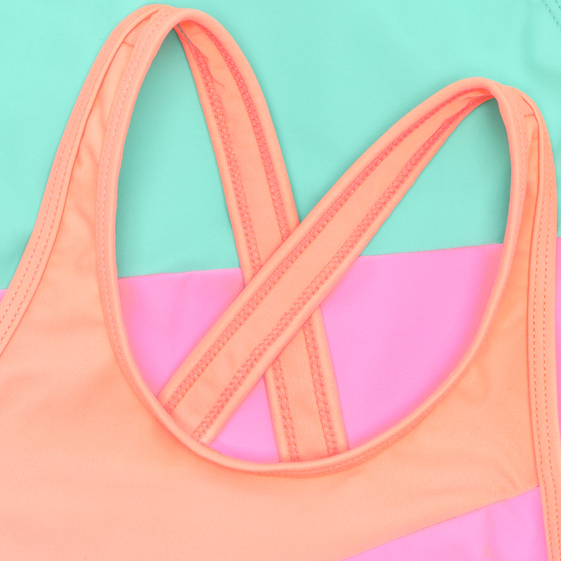 Colour Block One Piece Bathing Suit