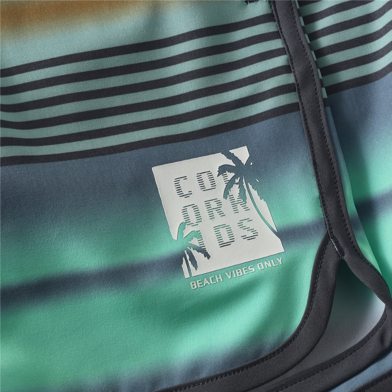 Blue/Aqua Stripe Swim Trunks