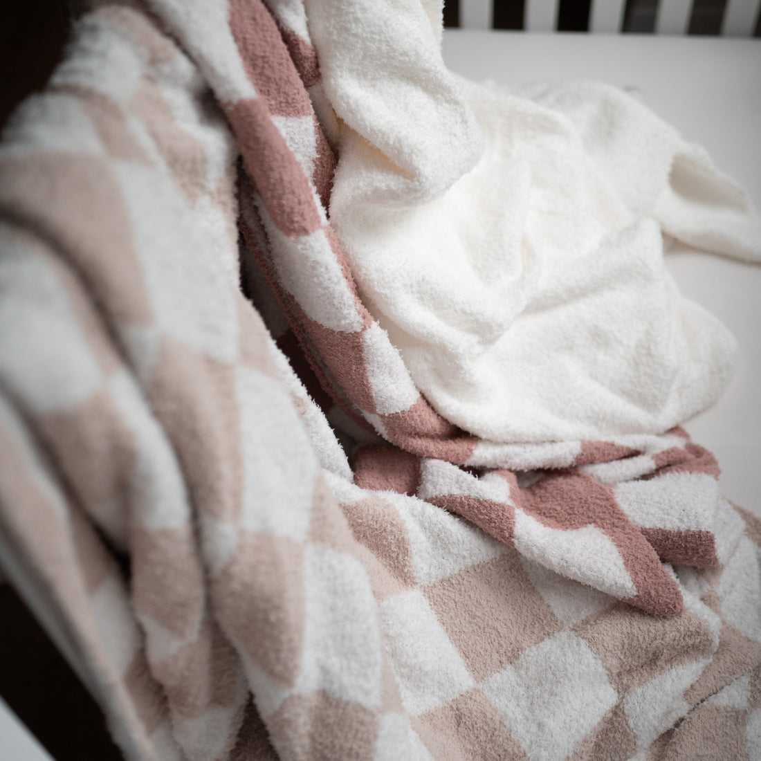 Petal Check Plush Blanket