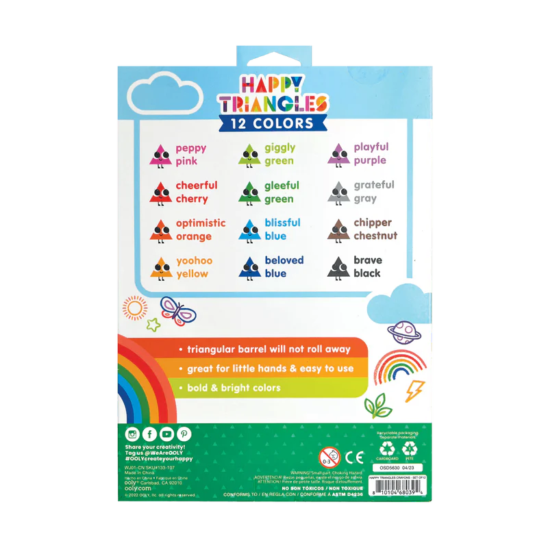 Happy Triangles Jumbo Crayons (12 set)