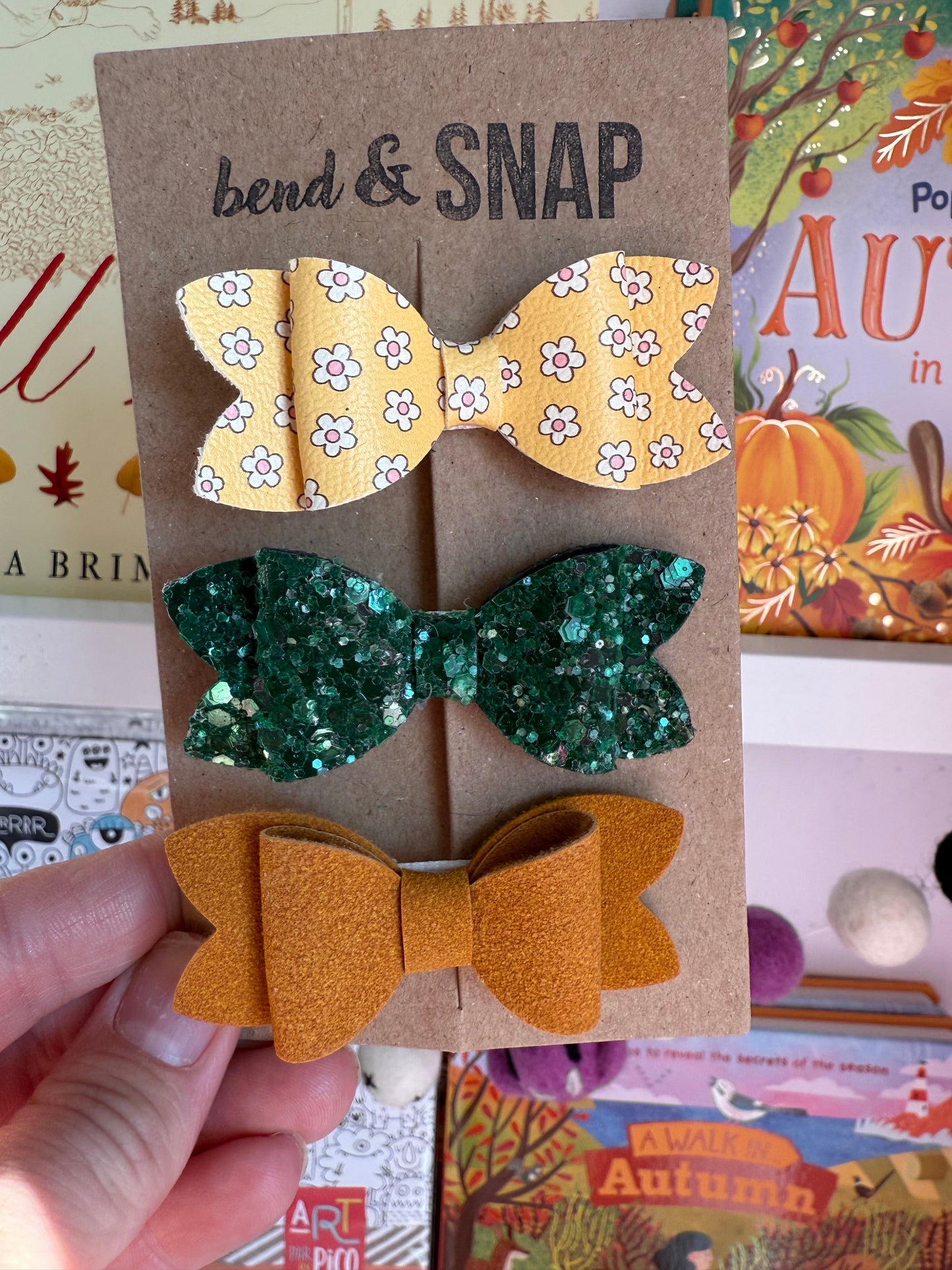 Halloween/Fall 3 Pack Bow Clips