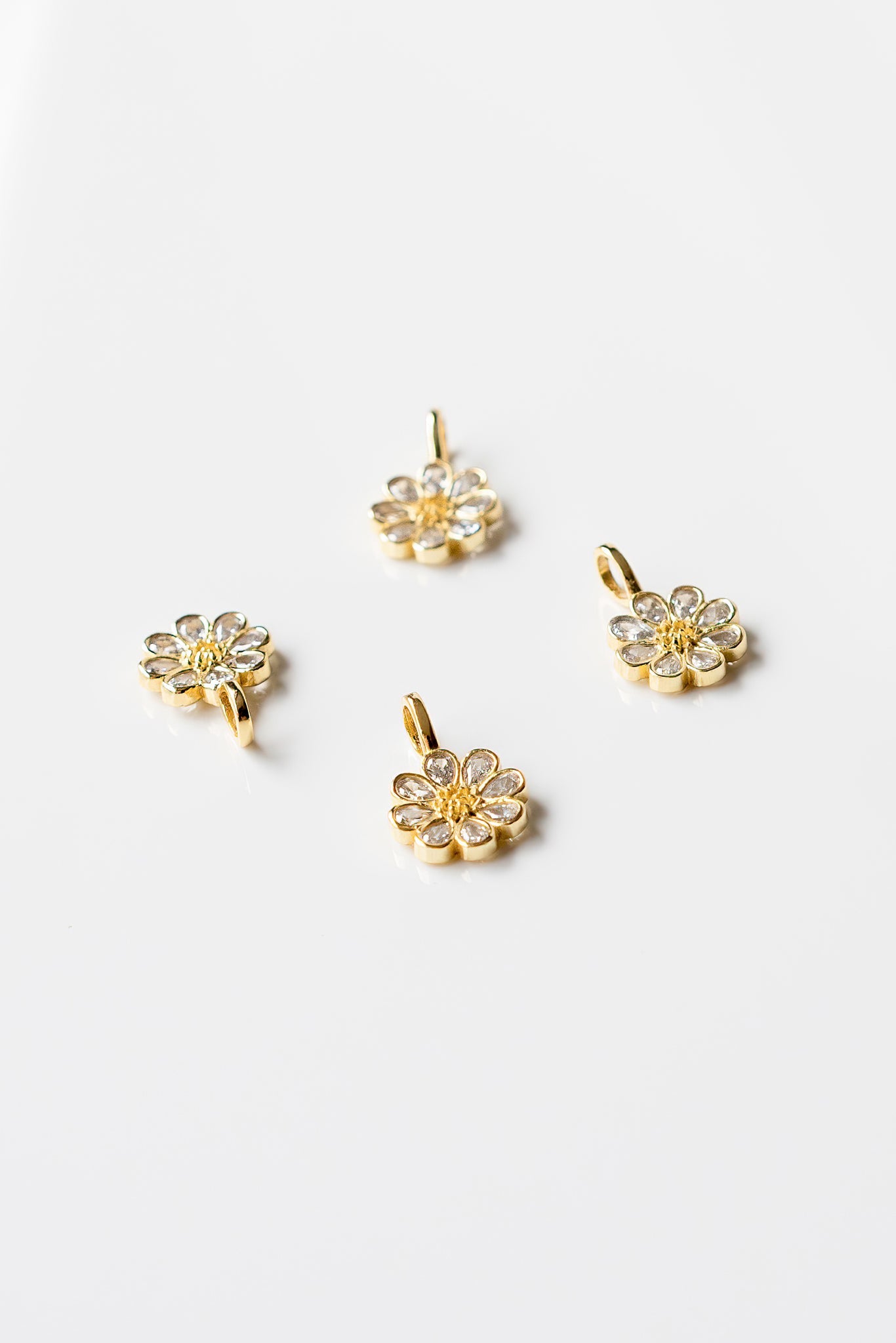 CZ Floral Charm Necklace