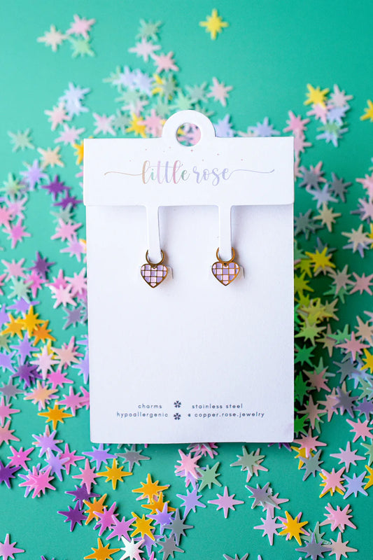 Checkered Purple Heart Charm