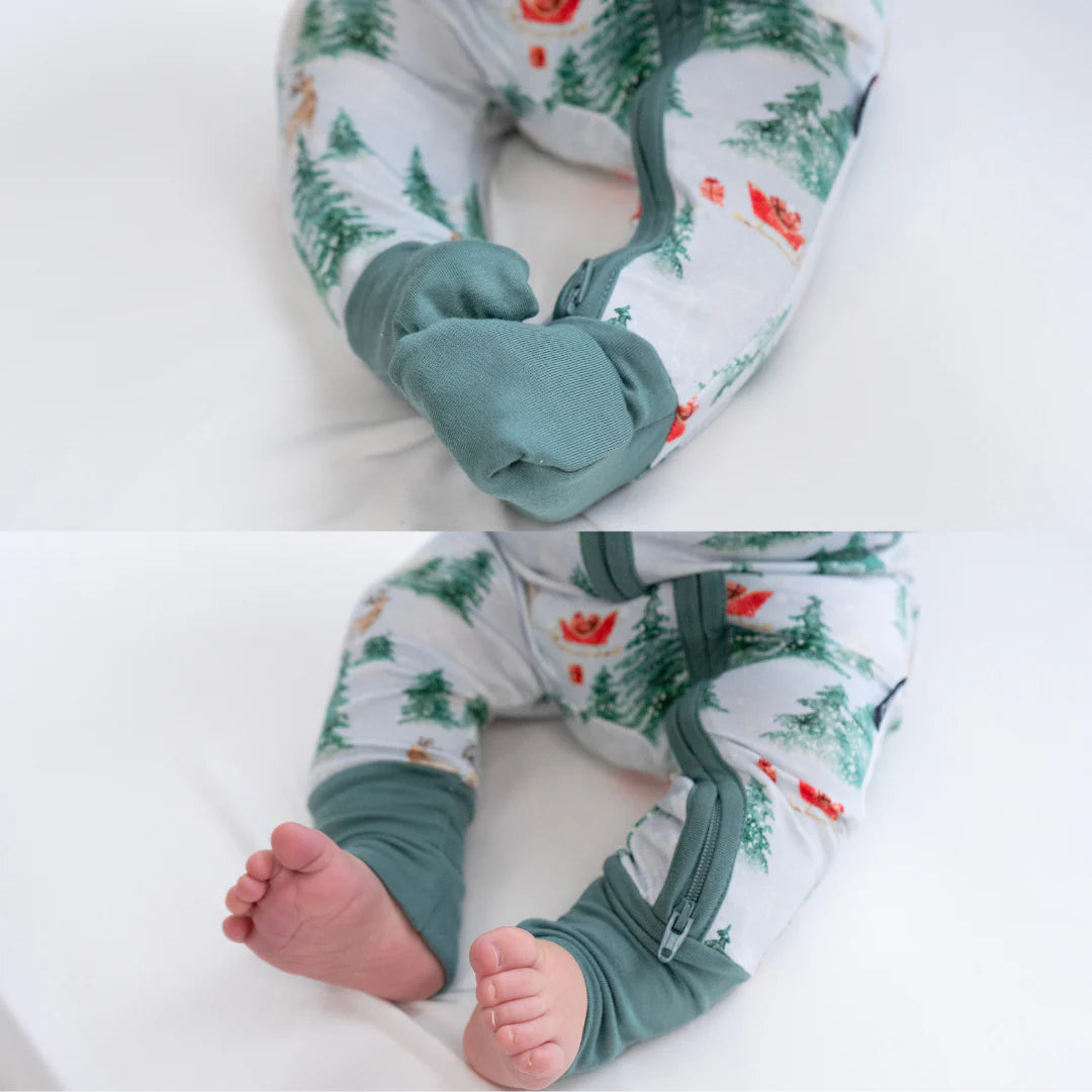 Sleigh Ride Footless Zipper Sleepers
