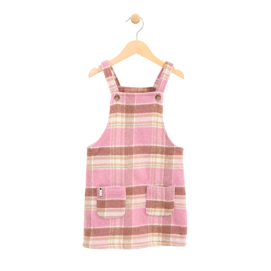 Pink Plaid Overall