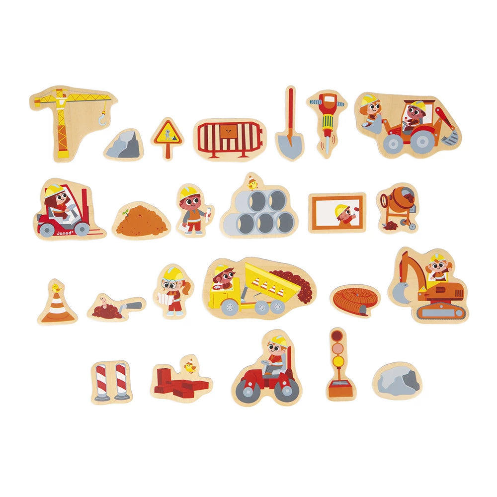24-piece construction magnets