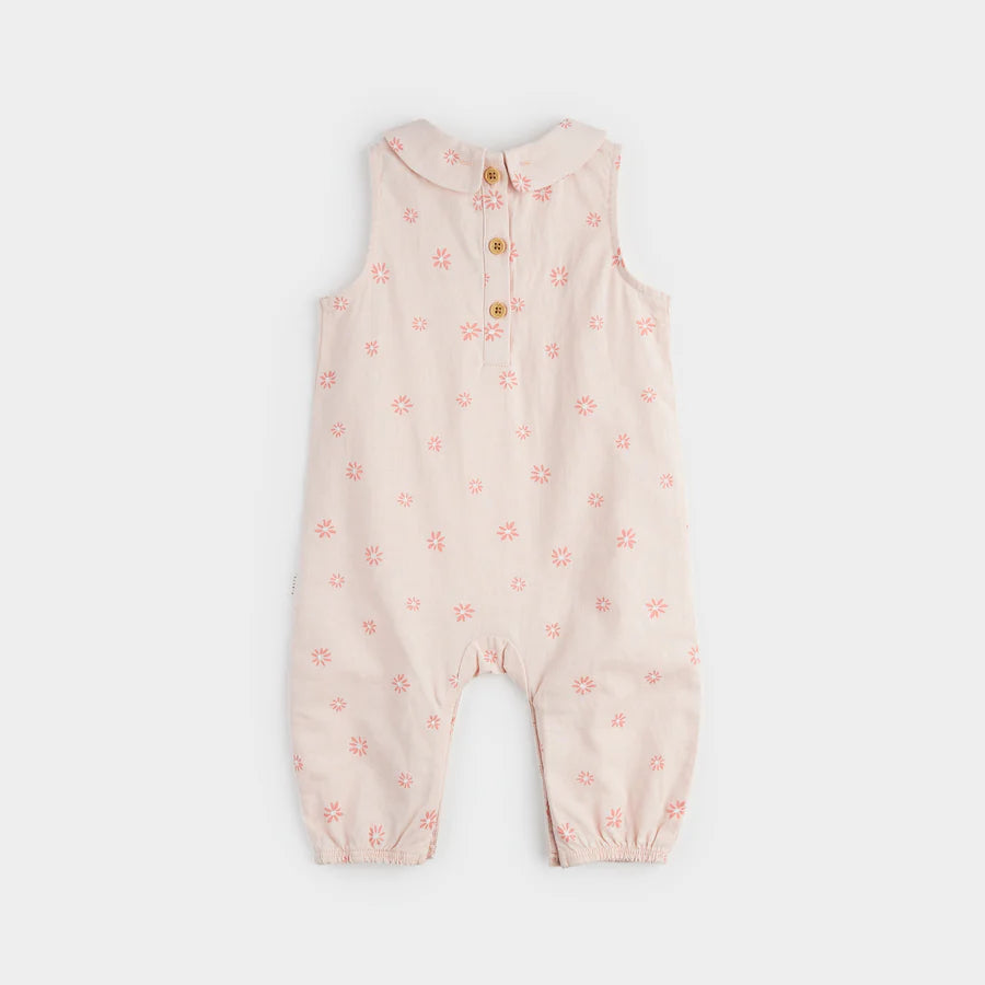 Flower Print Linen Jumpsuit