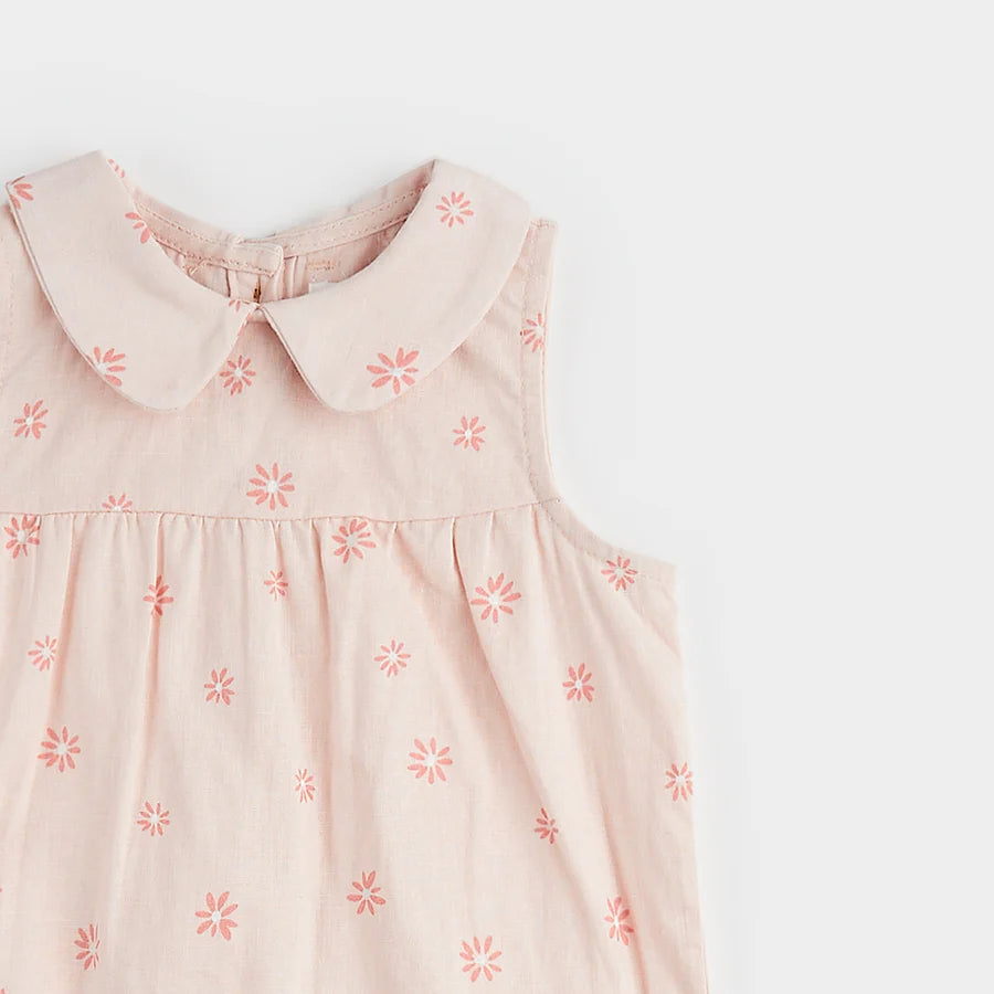 Flower Print Linen Jumpsuit