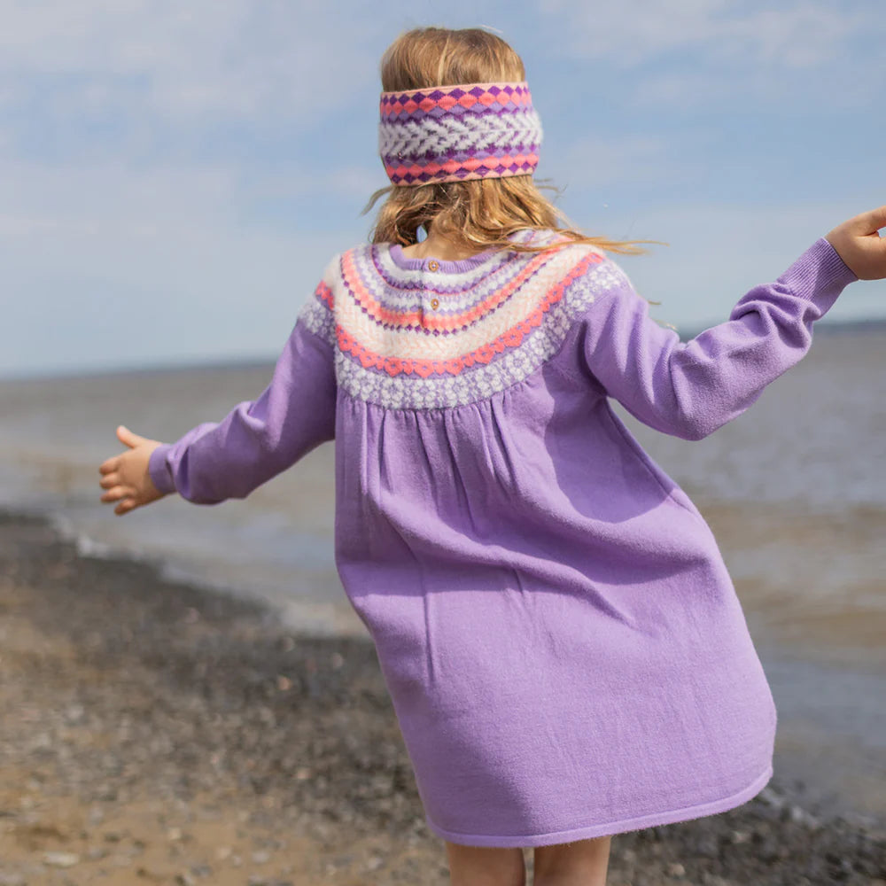 Purple Knitted Dress With Pattern