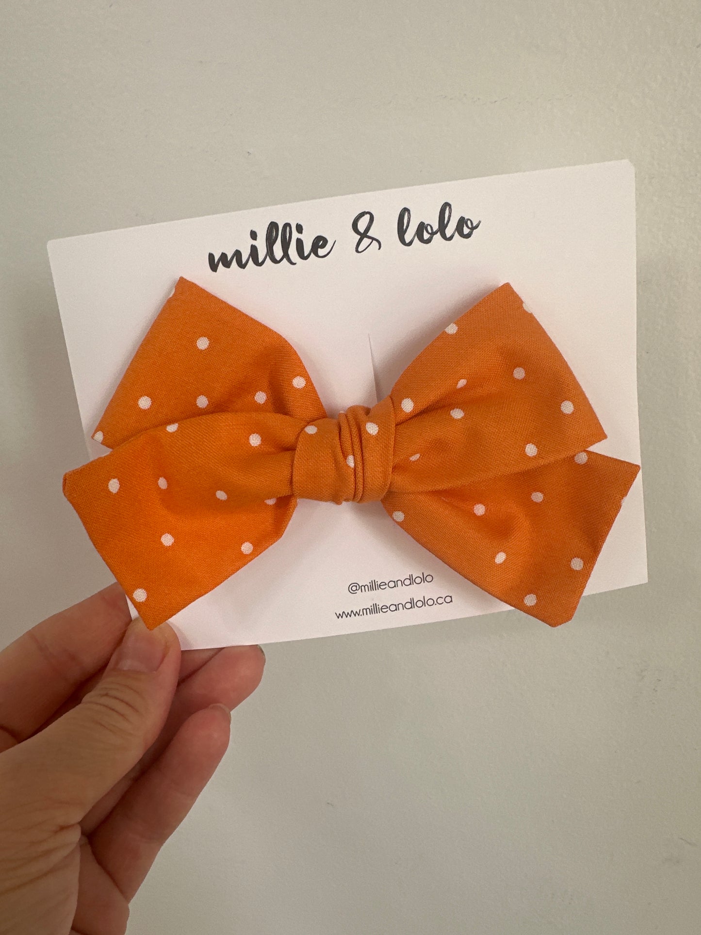 Orange Dots Emma Bow