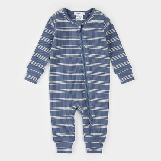 Denim Blue Striped Modal Rib Sleeper