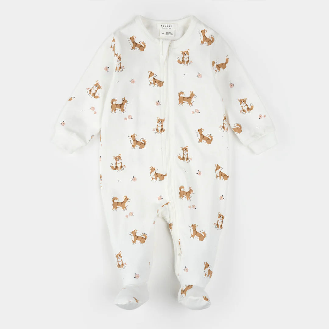 Corgi Print on Off-White Sleeper