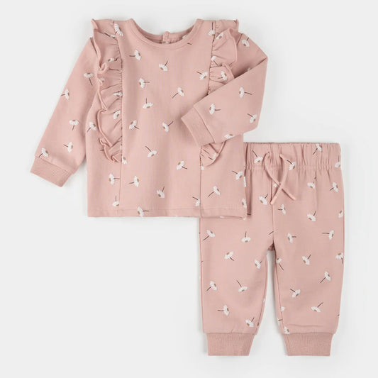 Daisy Print on Rose Outfit Set