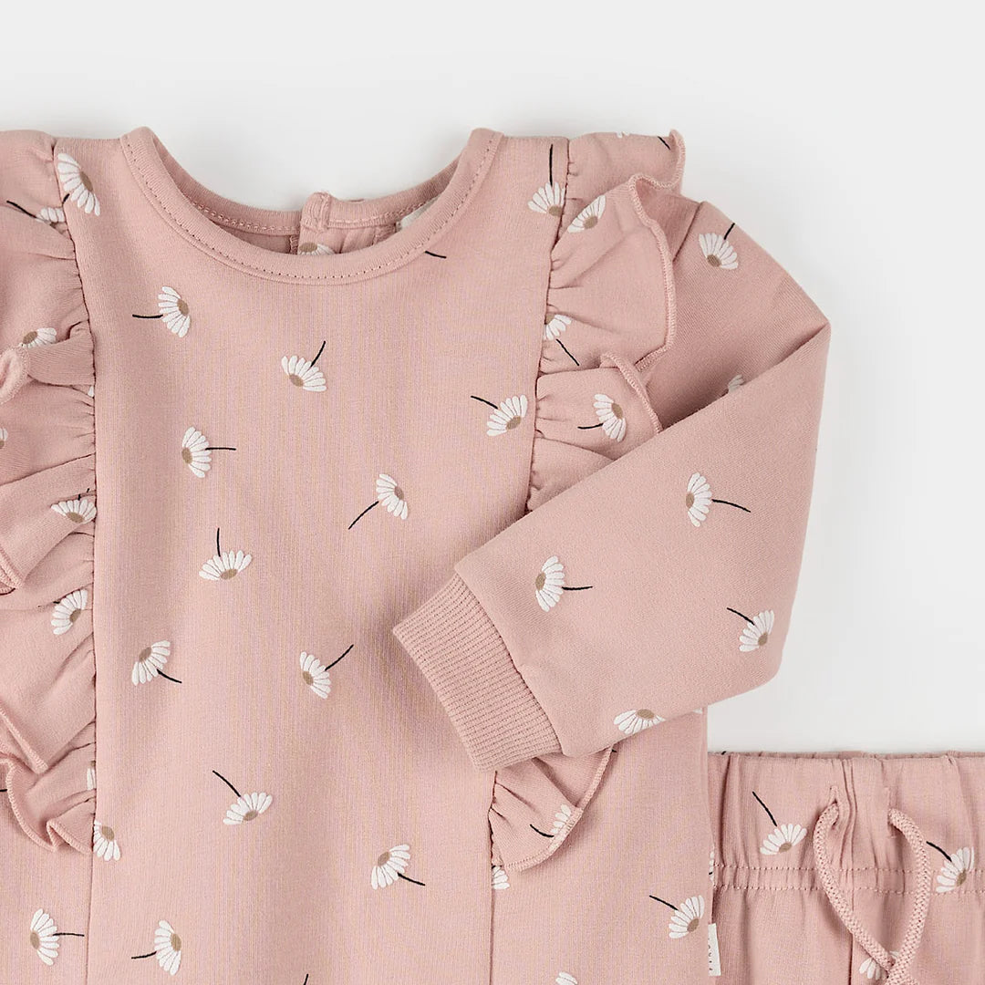 Daisy Print on Rose Outfit Set