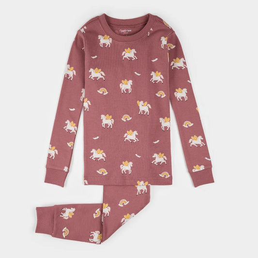 Rainbow Pegasus Print on Dark Pink PJ Set
