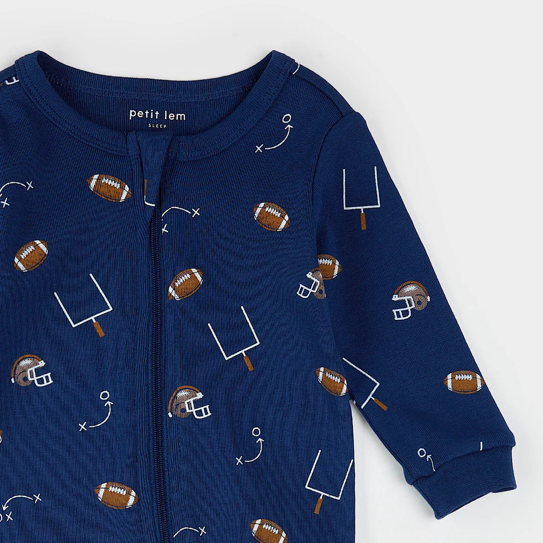 Football Play Print on Blue Sleeper