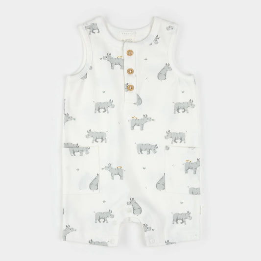 Rhino Print Sleeveless Romper