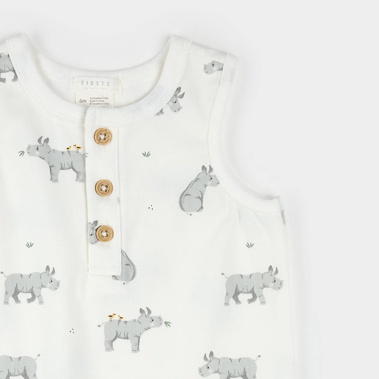 Rhino Print Sleeveless Romper