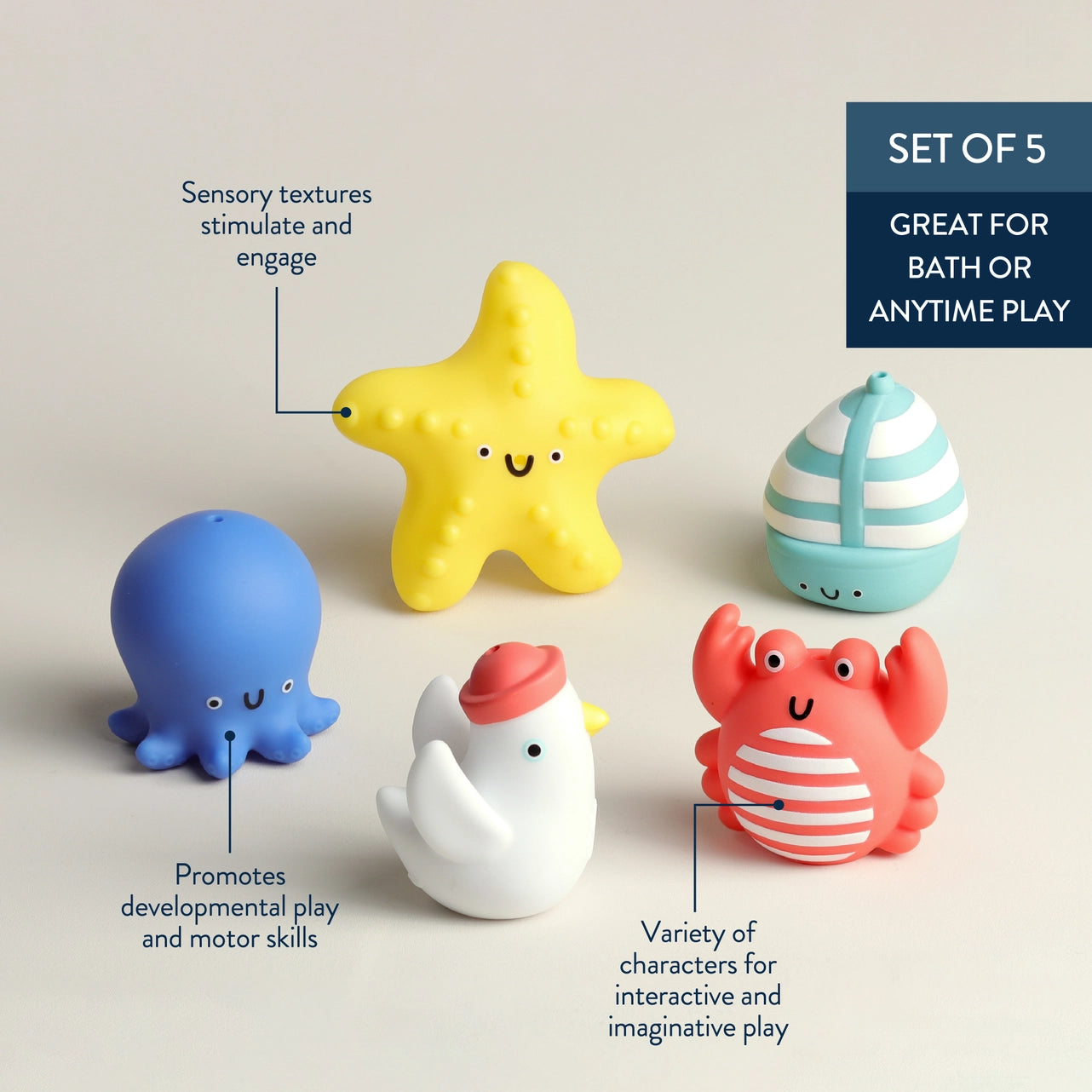 Nautical Itzy Bitzy Puppets™ - Bath + Storytelling Toys