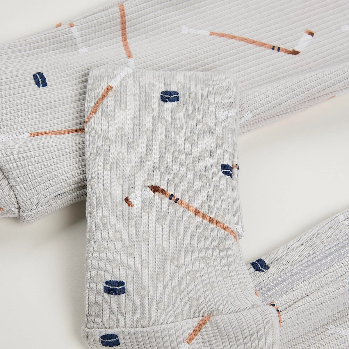 Slapstick Print on Ribbed Lunar Rock Convertible Ribbed Sleeper