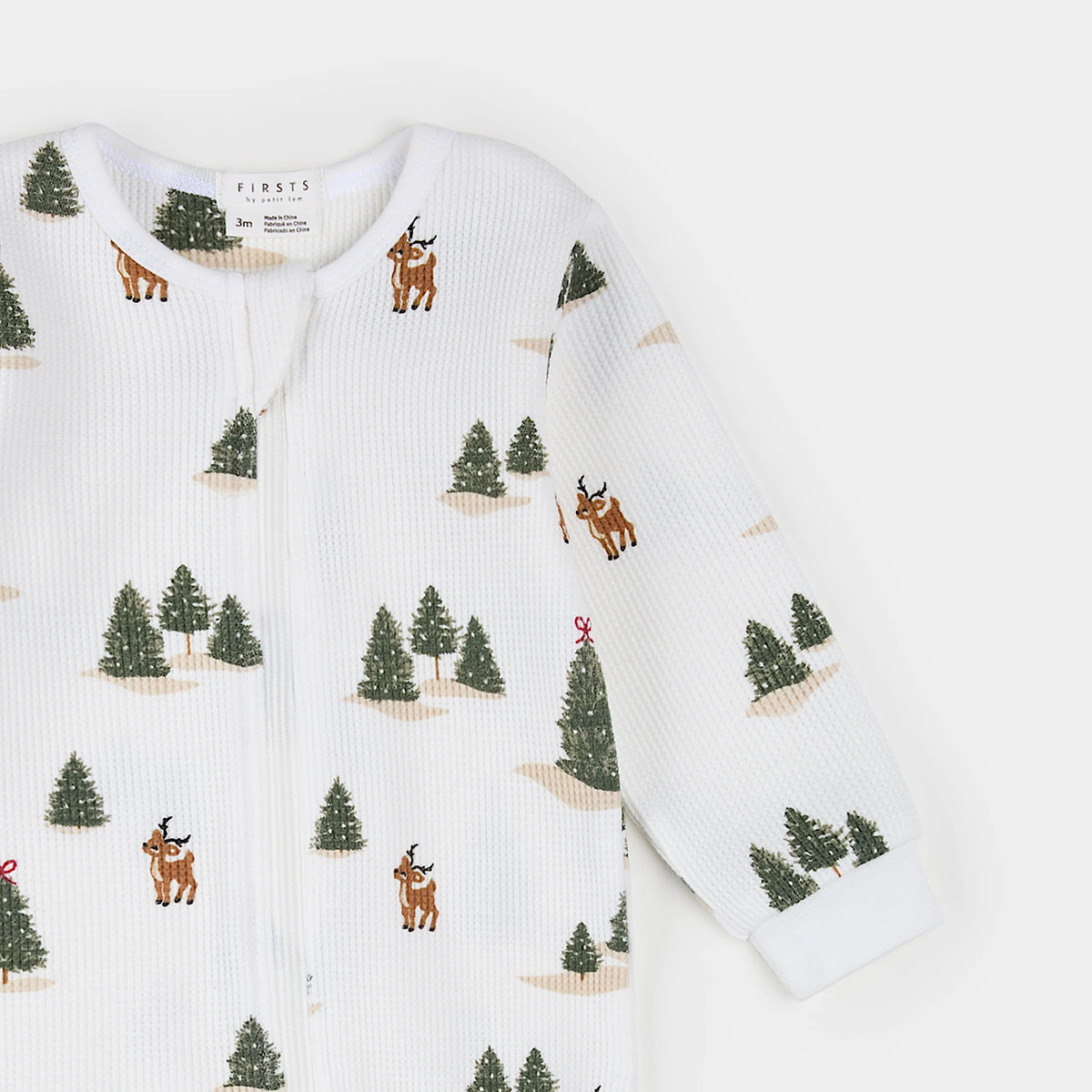 Winter Wonderland Print on Off-White LunaKnit Sleeper