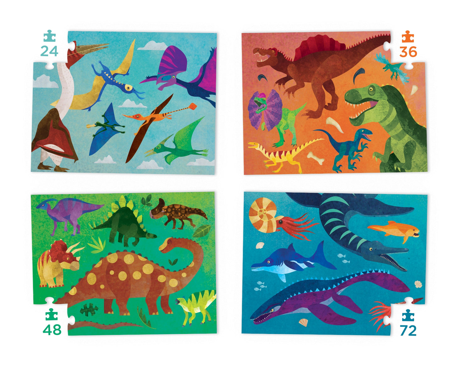 Four Puzzle Set - Dino