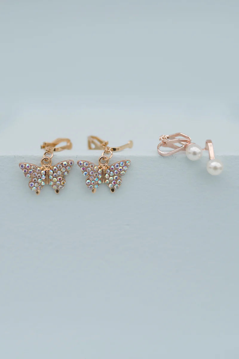 Boutique Butterfly Clip On Earrings