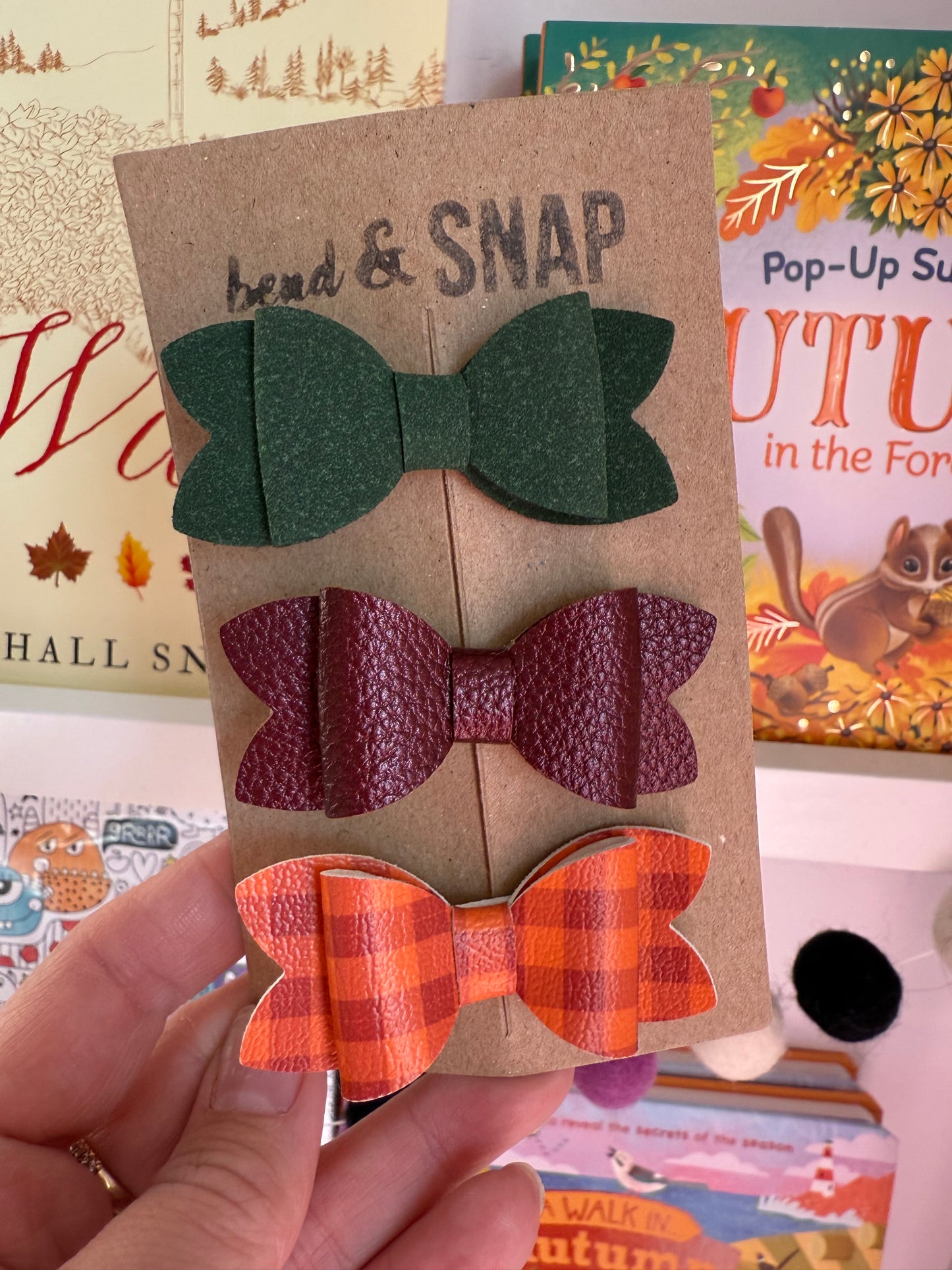 Halloween/Fall 3 Pack Bow Clips