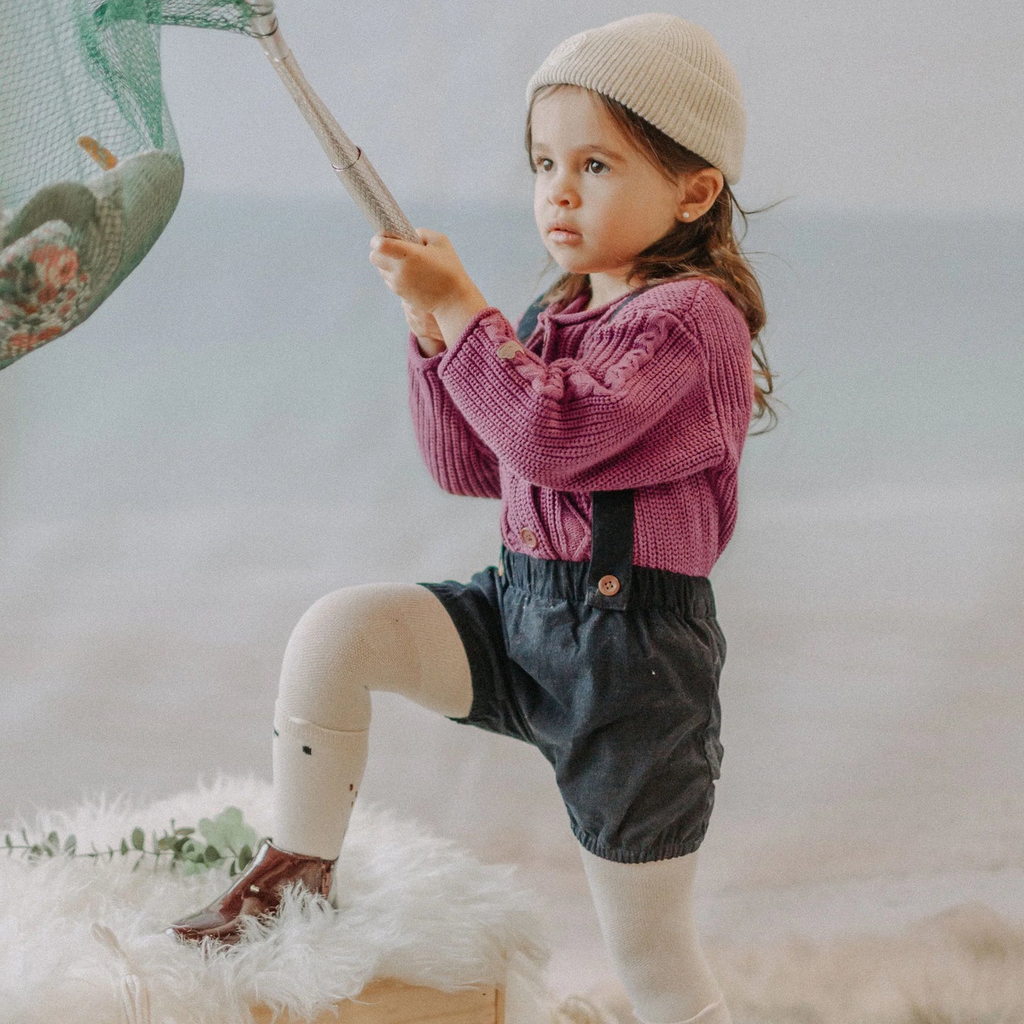 Baby Navy Corduroy Bloomer Overall
