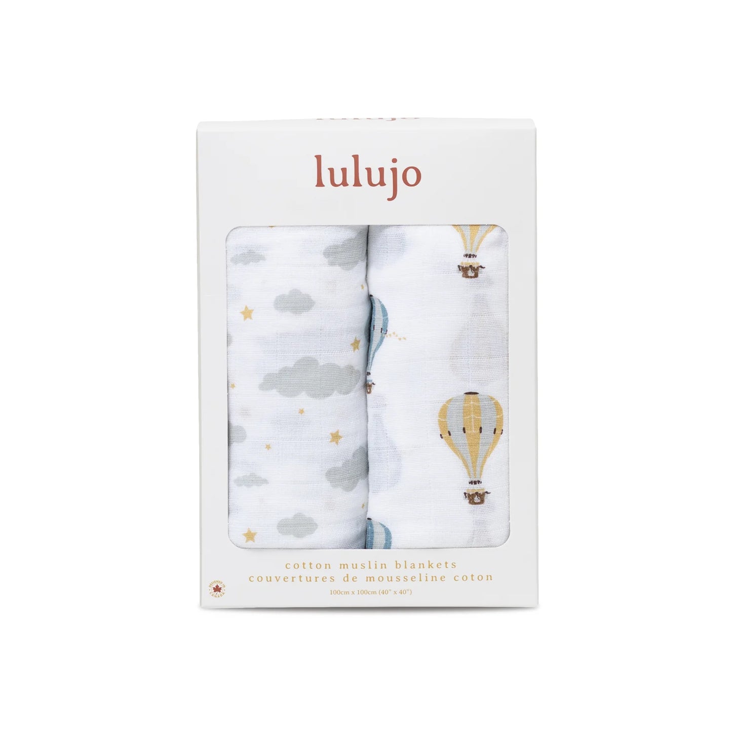 2 Pack Swaddles - Hot Air Balloon + Clouds