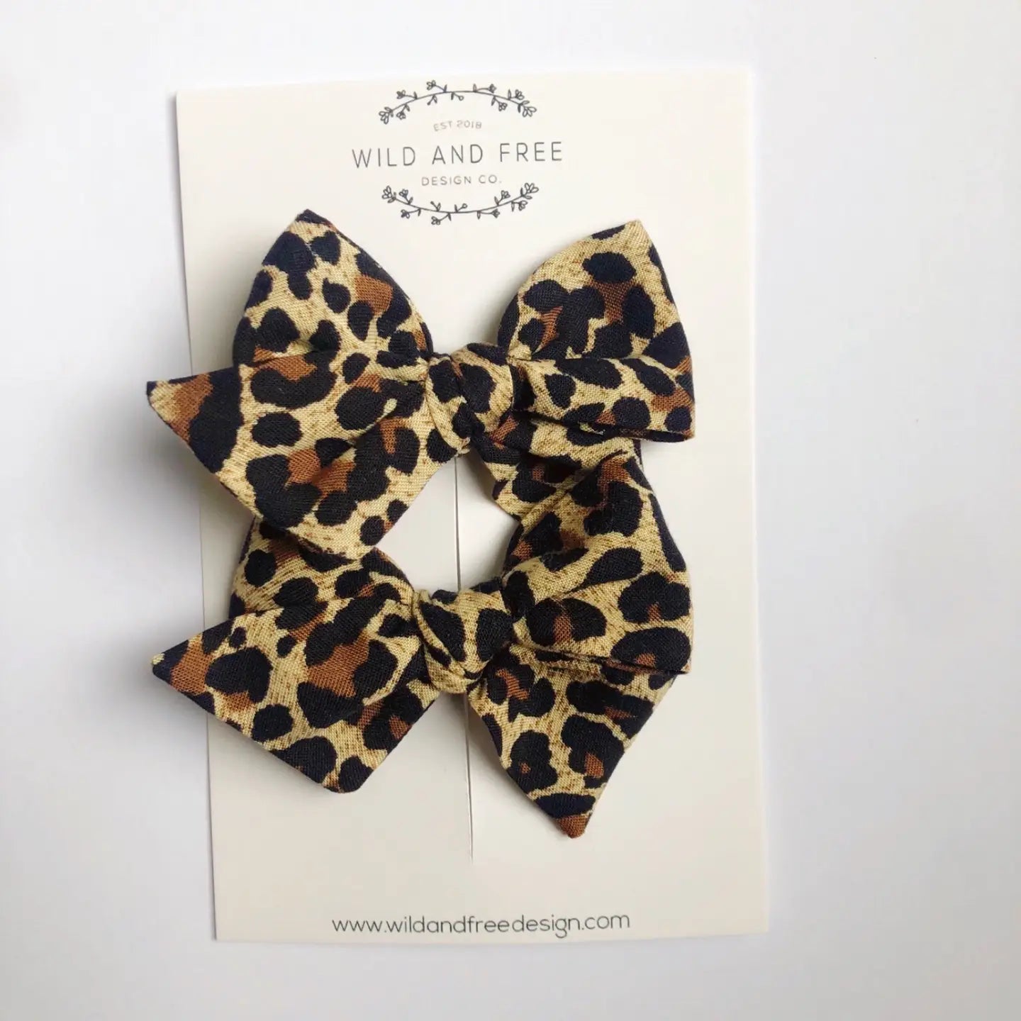 Leopard Pigtail Bow Set