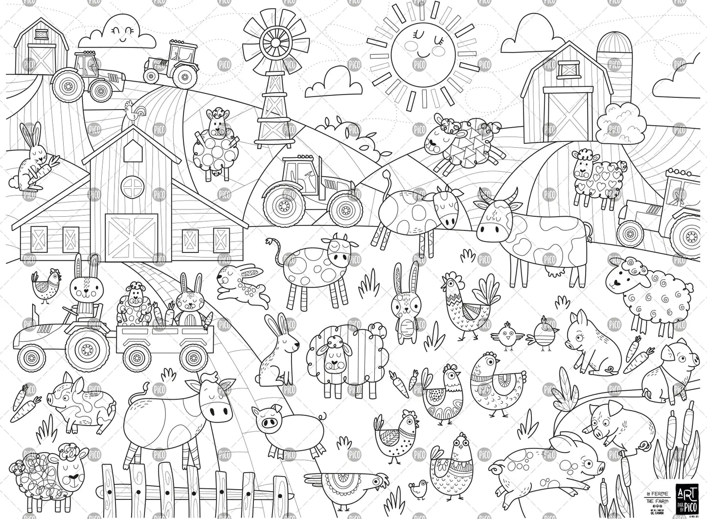 Giant Colouring page - The Farm