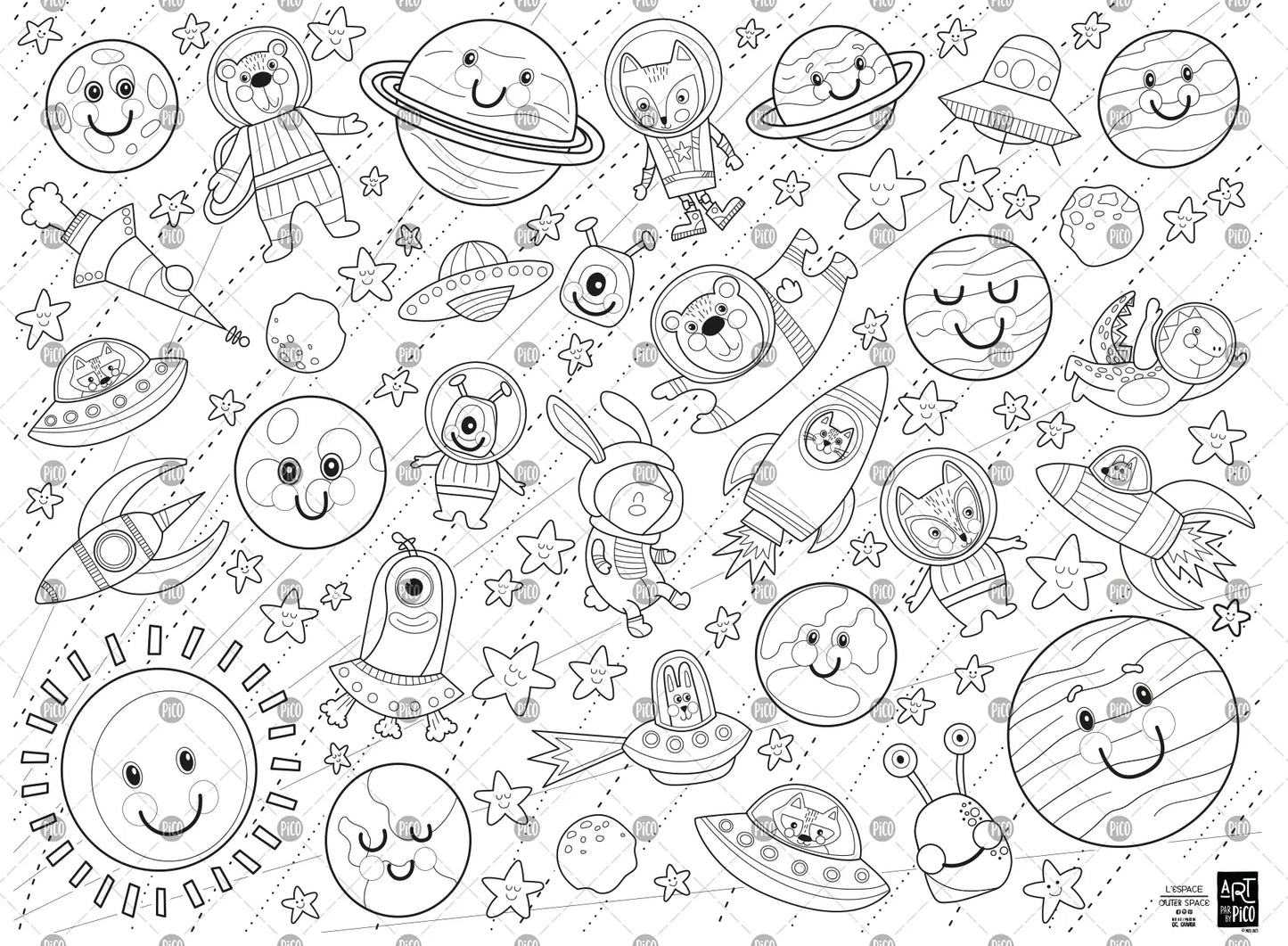 Giant Colouring page - Outer Space