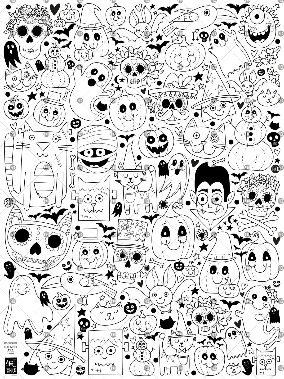Giant Colouring page - Halloween