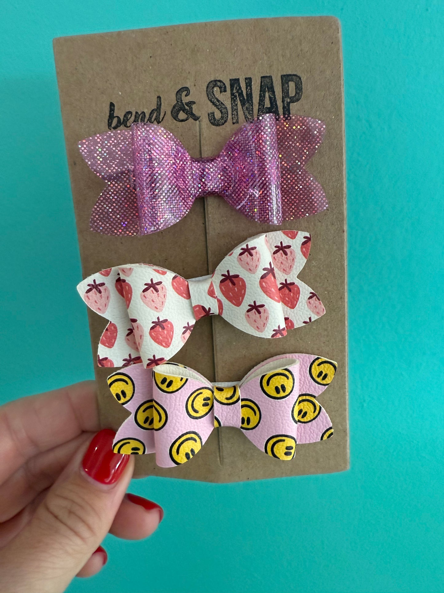 Clear Pink-Strawberry-Happy Face 3 Pack