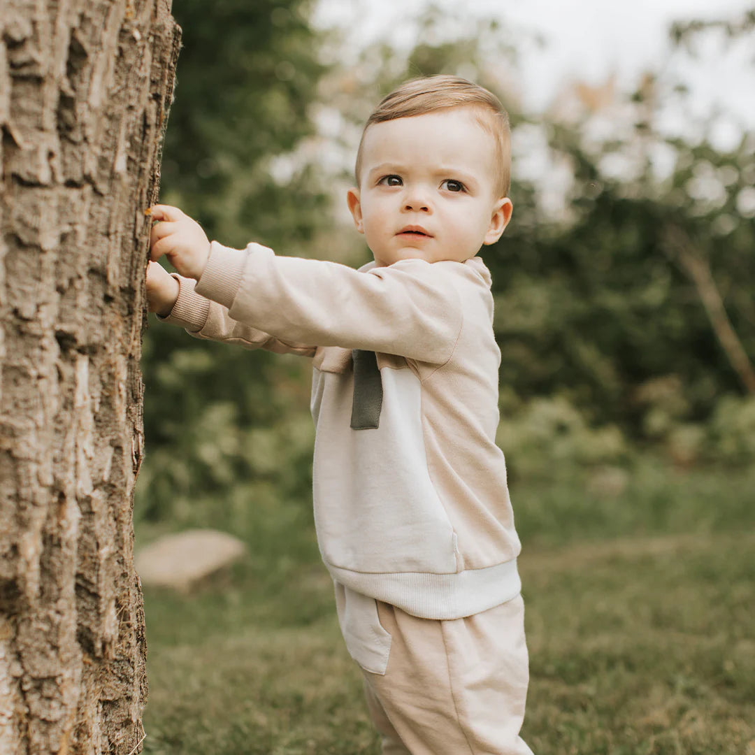 Light Taupe Color Block Outfit Set