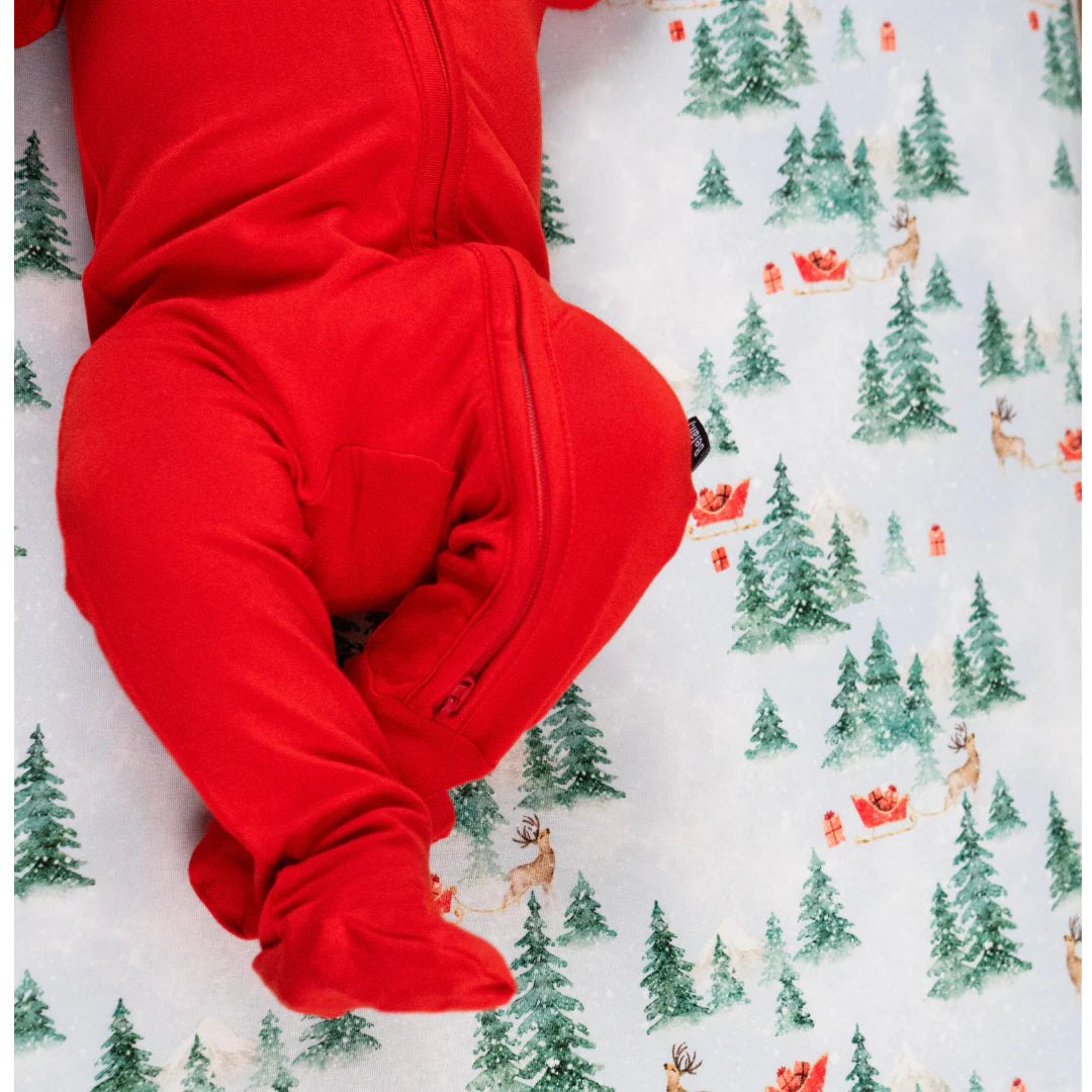 Santa Red Footed Zipper Sleeper