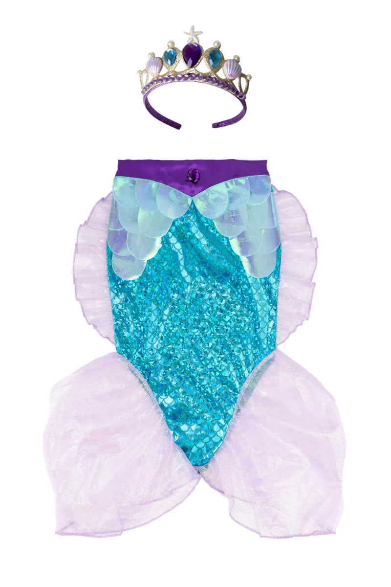 Mermaid Glimmer Skirt Set with Headband (5-6)