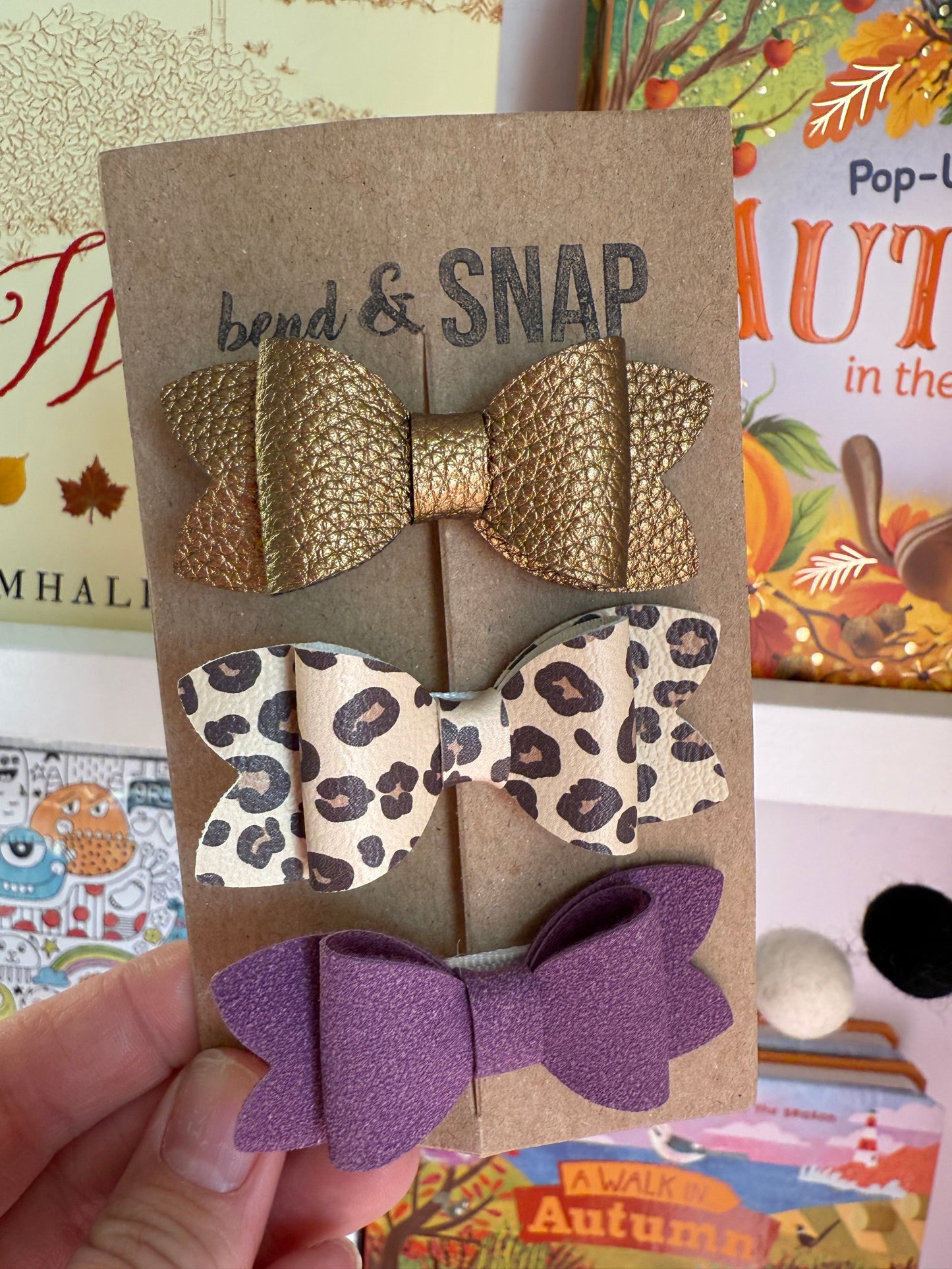 Halloween/Fall 3 Pack Bow Clips