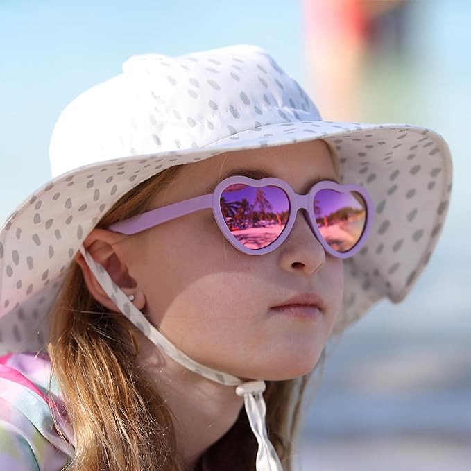Lavender Kids Polarized Heart Sunglasses (2-6 Years)