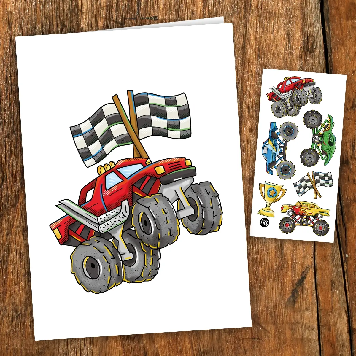 Monster Truck Card with Tattoo