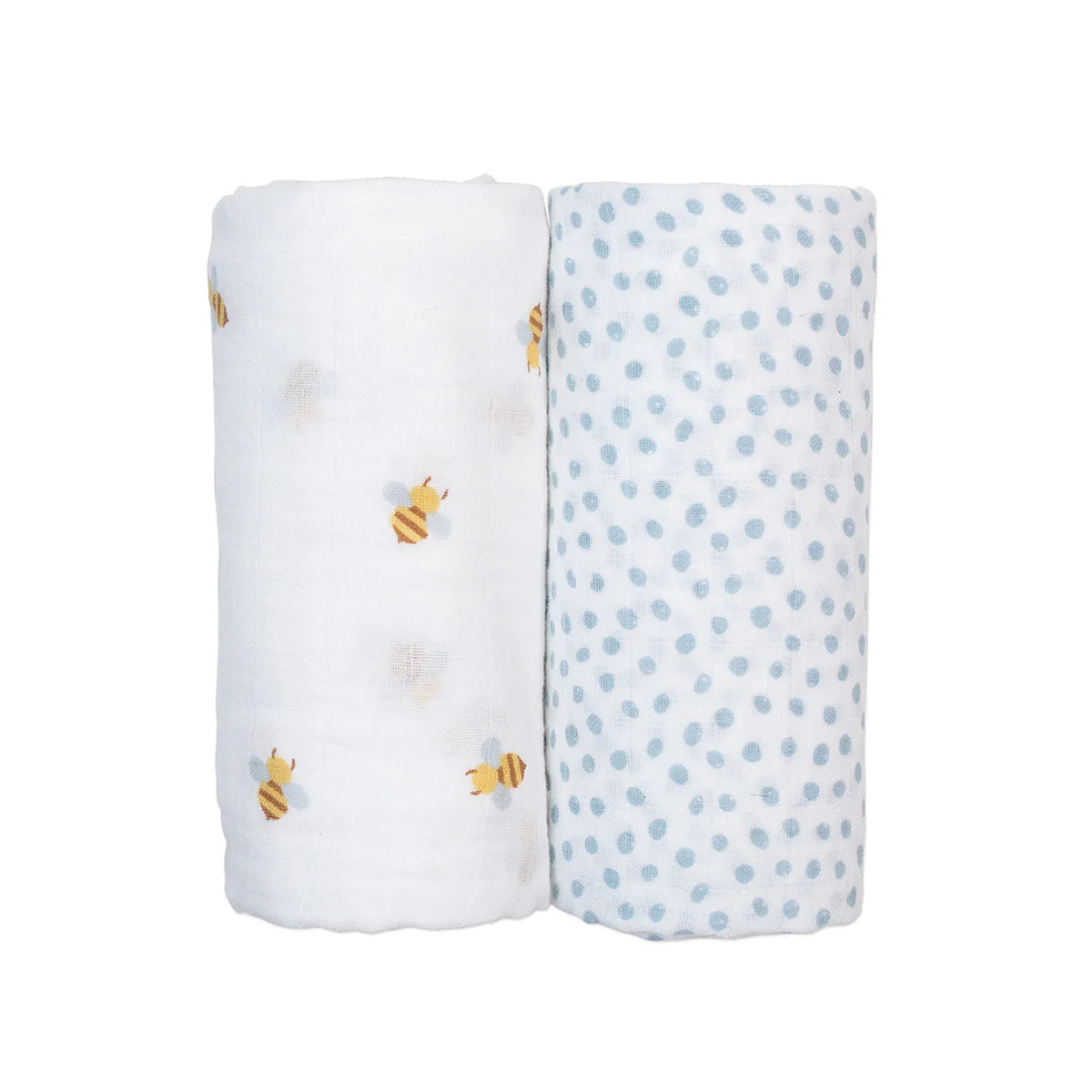 2 Pack Swaddles - Bees & Blue Dots