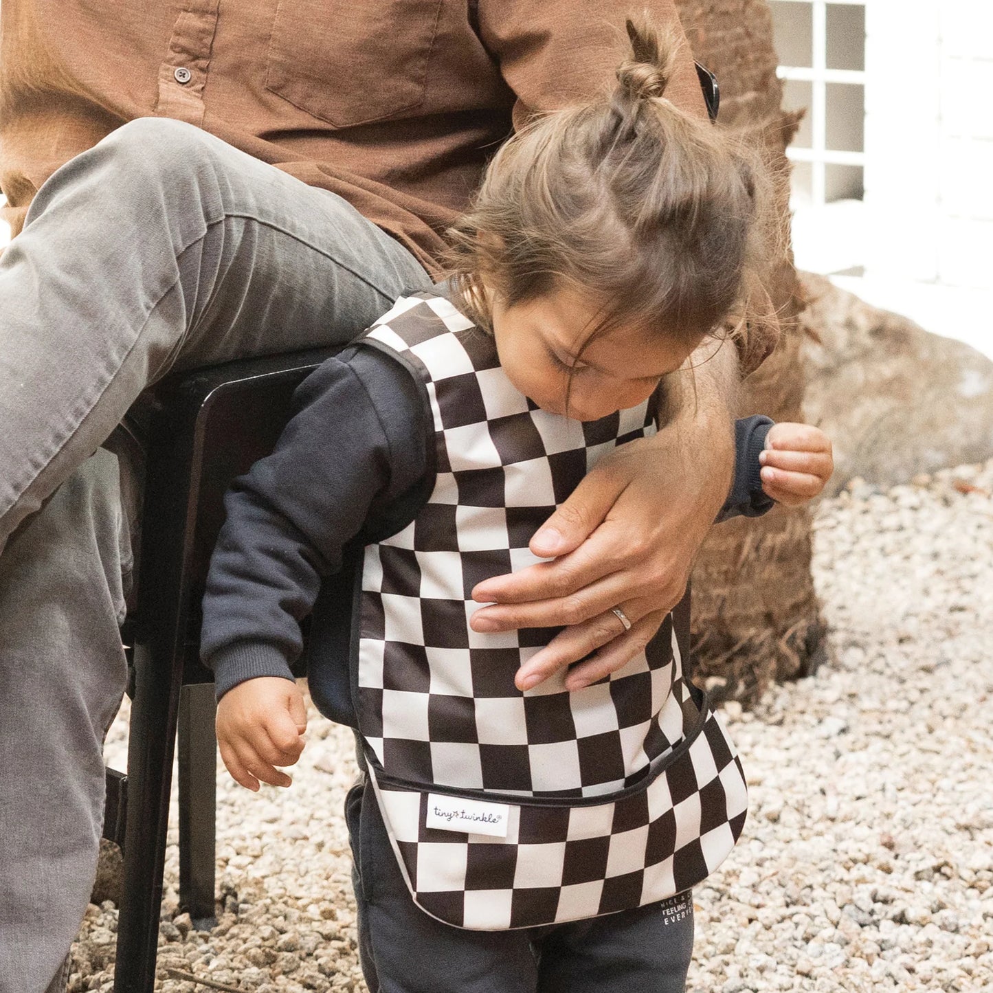 Apron Bib - Black Checkers (6-24 Months)
