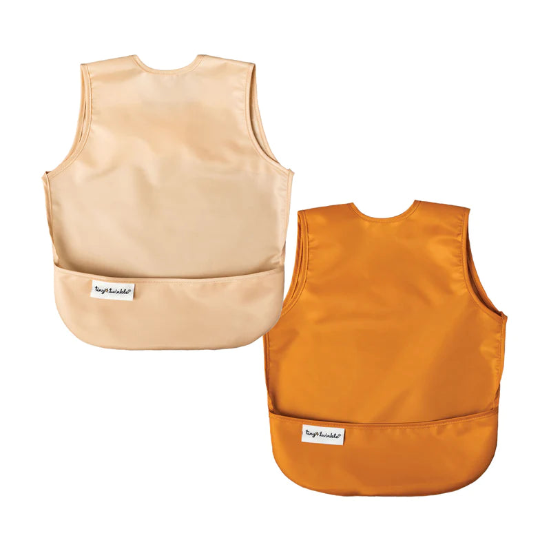 Apron Bibs 2 Pack - Sand & Cinnamon (6-24 Months)