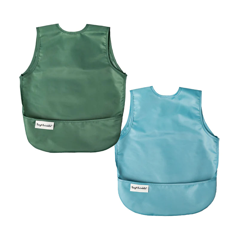 Apron Bib 2 Pack - Slate & Olive (6-24 Months)