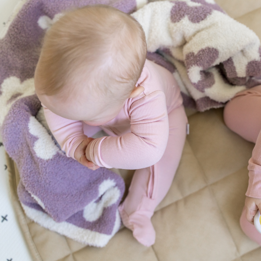 Plush Toddler Blankets | 30" x 40": Plush-Lilac Flower