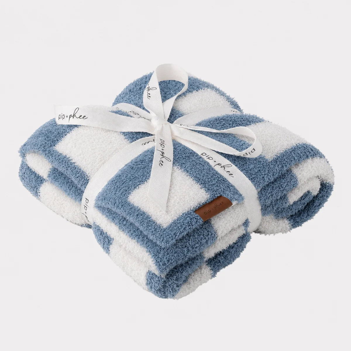 Plush Toddler Blankets | Denim Check