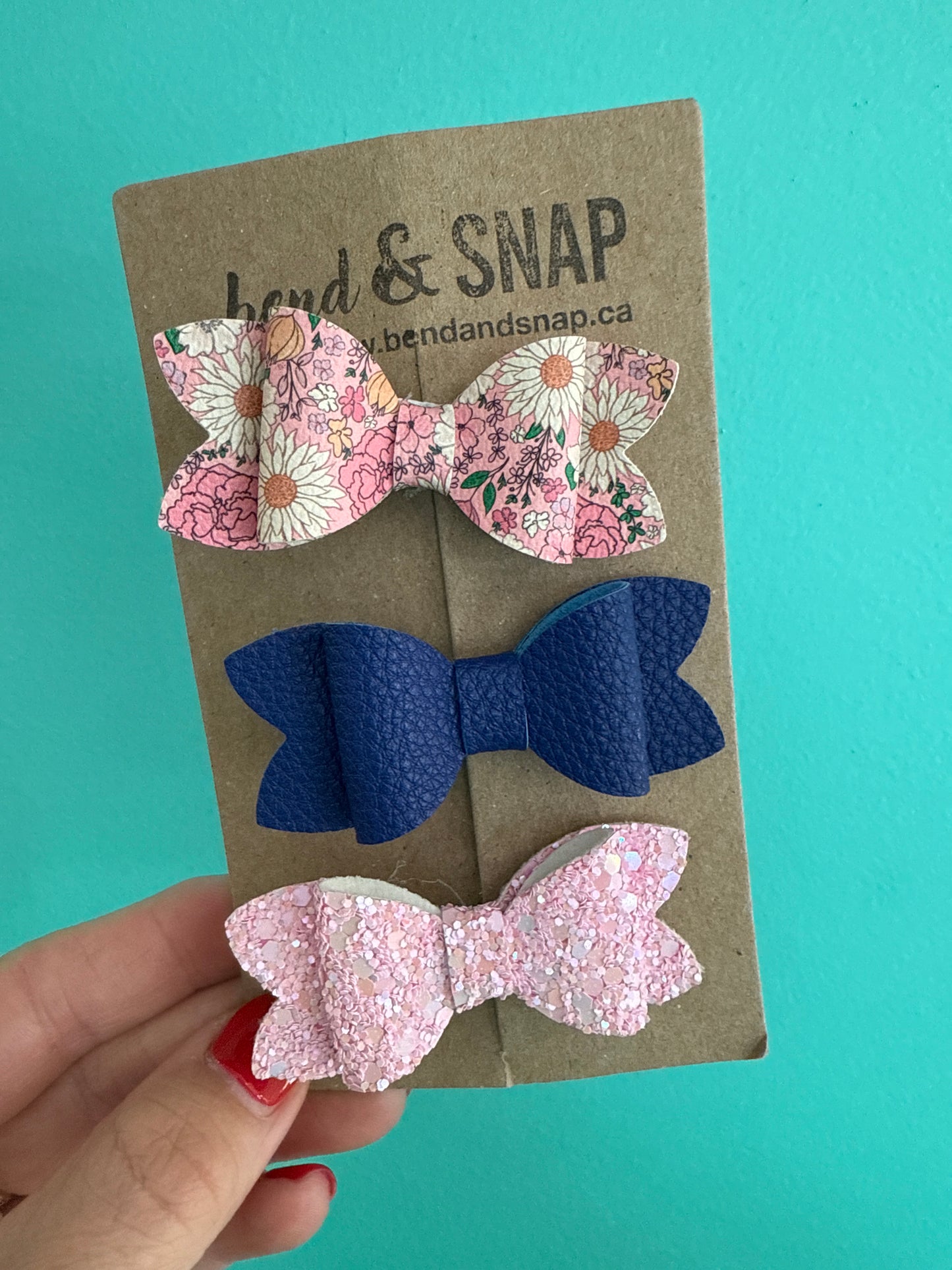 Flower-Navy-Pink Glitter 3 Pack