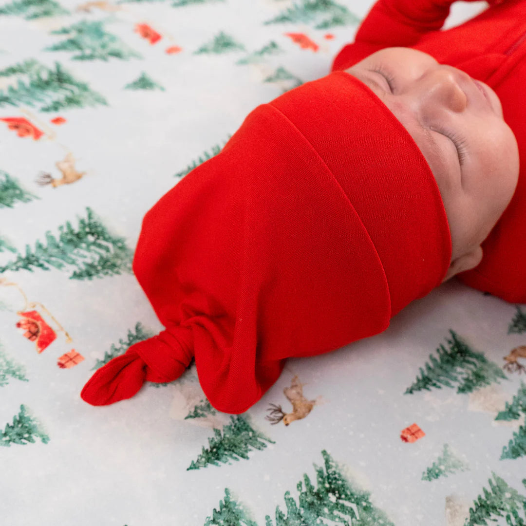 Santa Red Knotted Hat (0-3 Months)